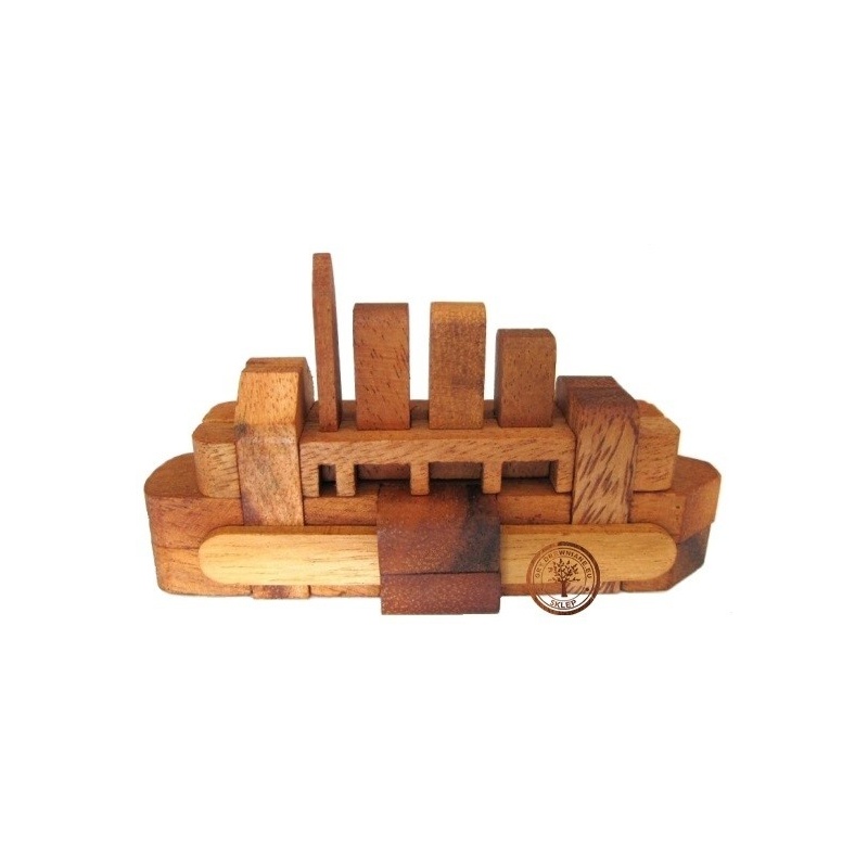 Gra drewniana - układanka - łódka 