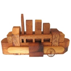 Gra drewniana - układanka - łódka 